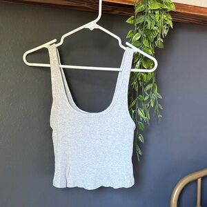 Old Navy Gray Ribbed Women's Cropped Tank Top
